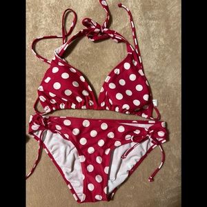 Red and White Polka Dot Bikini